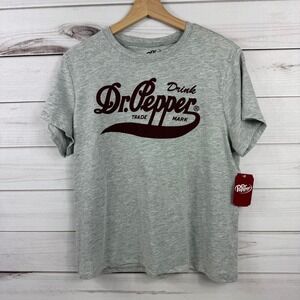 Dr. Pepper Graphic T-Shirt Women's XL‎ Gray Soda Pop Tee Short Sleeve